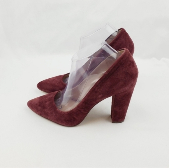 BCBGeneration Clarice Burgundy leather point toe Chunky heel shoes - Picture 5 of 9